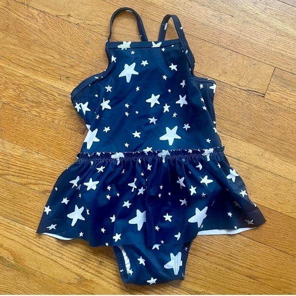 Hanna Andersson Girls Moon and Back Navy White Star swimsuit - Picture 1 of 4